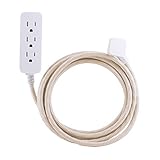 Cordinate Designer 3-Outlet Extension Cord with Surge Protection Brown Braided Decor Fabric Cord 10 