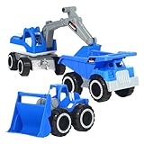 Mahnerop 3台セット建設車両のおもちゃミニカー | 建設用トラック 車両 ビルディング ショベル トラック おもちゃ車 | 砂場遊び ショベルカー | 子供向け 車おもちゃ 建設車両