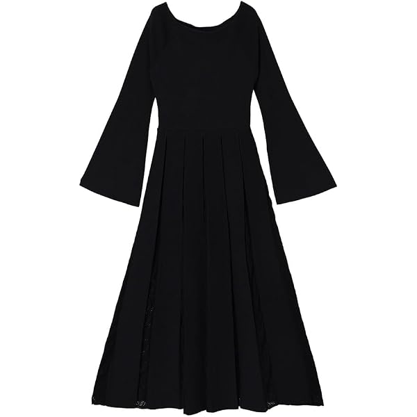 Amazon.co.jp: [アニュアンス] リンクルラッフルワンピース BLACK