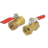 uxcell　ボールバルブ　エア　空気圧　ガス　3/8BSPメス－3/8BSPメネジ　 2個入り