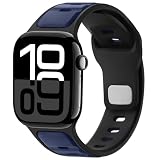 Anlinser コンパチブル アップルウォッチ バンド42/41/40/38mm, 防水シリコンスポーツストラップコンパチブル Apple Watch バンド シリーズ SE 11 10 9 8 7 6 5 4-1 （ネイビー）