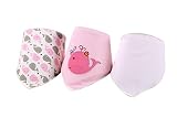 [u-nest] コットン100％ 赤ちゃん ベビー スタイ トライアングル ビブ キッズ 三角 よだれかけ かわいい ボダン式 女の子 プレゼント 出産祝い (3枚セット）