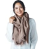 [Filomo] リネン ストール レディース 大判 UVカット 麻 (トープ)