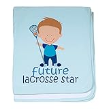 CafePress – 将来ラクロスStar Boys baby blanket – スーパーソフトベビー毛布、新生児おくるみ 標準 ブルー 751480959-0-98-0