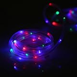 TOMSHINE 均一発光！美しい見栄え！イルミネーション ロープライト チューブライト 防水 ソーラー 光センサー付き　50球 5M