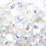 アクリル パステル ラインストーン 大容量セット (5mm ホワイトAB) 推し活 デコ うちわ ハンドメイド ネイルパーツ ミルキーストーン レジン
