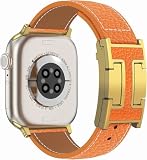 2025革新デザイン For Apple Watch バンド 本革 レディース H型バックル Apple Watch Ultra3/Ultra2, Series11/10/9/8/7/6/5/4/3/2/1/SE レザー交換ベルト 可愛い オシャレ アップルウォッチ バンド 女性向け iWatch 38mm 40mm 41mm 42mm 44mm 45mm 46mm 49mmに対応(ピンク, 38/40/41/42mm(Series11 10の42mm))