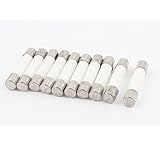DealMuxヒューズシリンダーキャップセラミック管ヒューズは、5×25mmの250V 6A 10 PCSリンク