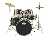 Union DBJ5052(BK) 5-Piece Junior Drum Set with Hardware Cymbal and Throne - Black [並行輸入品]