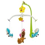 Sumaclife Baby Boy Girl Crib Musical Mobile with Hanging Rotating Adorable Soft Plush Animals Dolls 