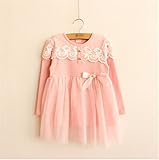 M.Z.L　入学式 子供服 女の子 ワンピース　卒園式 入園式 結婚式　上品なフォーマルドレス 韓国風　 100 110 120 130 140 (100cm, ピンク)