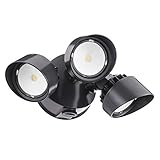 Lithonia Lighting OLF 3RH 40K 120 PE BZ M4 3-Head Dusk to Dawn Outdoor LED Round Flood Light, Black/