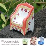 【アジア工房】カラフルな模様の木彫りソファオブジェ [3色展開] [ブルー] [11551] [並行輸入品]