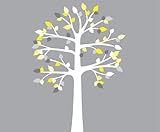 Childrens壁デカール、ホワイトツリー壁デカール、Perfect forシェルフまたは棚 Vinyl Narrow Tree (60"W x 89"H) イエロー NarrowShelf_c3c