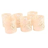 Hommy 電子キャンドル ライト LED中空ランプ シェード 6pieces (ベージュ)