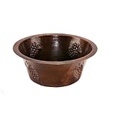 プレミア銅製品br16gdb3 16 "ラウンド銅PrepシンクW / Grapes and 3.5 " D、 16 Inch BR16GDB3 1