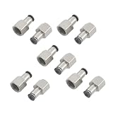 uxcell 空気圧クイック継手 ストレートコネクタ 空気設置 4mm x 1/4" PT メス ねじ 10個入り