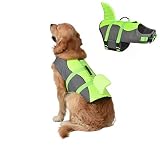 ペット 犬用ライフジャケット サメ水泳救命胴衣 小型犬 中型犬 大型犬 猫用 救急服 水遊び用 運動用 犬 水泳必需品 犬の安全を守る 保護 高浮力 反射ライン 干しやすい