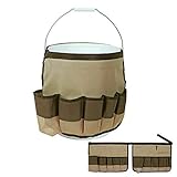 ガーデンバケットキャディ、バケットツールオーガナイザーツールバッグ10ポケットと調節可能なベルクロストラップの庭、芝生、耐久性と防水