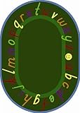 Joy Carpets Kid Essentials Early Childhood Oval AlphaScript Rug Green 7'8 x 10'9 [並行輸入品]