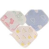 UEK ガーゼハンカチ ベビーハンカチ 6重ガーゼ ループ付 綿 フェイスタオル 子供 ハンドタオル セット 3枚入