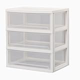 アイリスオーヤマ 収納ボックス 引き出し おしゃれ チェスト 3段 衣類収納ケース 家具 多段収納 ワイドチェスト 収納家具 タンス 衣類収納ケース チェスト ホワイト/クリア AJ-533