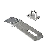 adiyer Padlock Staple安全留め金ドアゲートロックラッチ留め金、304ステンレス鋼、つや消し仕上げ 4-inch d170702000