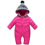 KINDOYO 新生児 子供たちワンピース 冬 ラブリー ベビー カバーオール アニマル ロンパース 男女ユニセックス 寝間着 厚い シャム フード付き ボディスーツ , ピンク