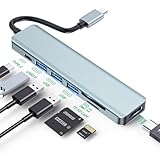 7in1 ハブ 変換アダプタ USB3.0 Type C【4K HDMI出力/PD 100W 急速充電 /5Gbps高速データ転送/USB-A/MicroSD & SDカード スロット搭載】 MacBook Pro iPad Pro対応 ドッキングステーション ラップトップ/タプレット/スマホ/テレビ デバイス対応 シルバ