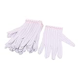 uxcell 静電気防止手袋 ナイロン 弾性布 ホワイト グレー レッド 5ペア入り