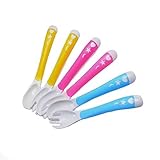 Bluestar Feeding Spoons Fork for Babies Toddler,6 Piece Fork and Spoon Set, Tot Training Flatware To