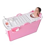 WENJUN 折りたたみバスタブ大人用バスタブ折りたたみ式大浴場ベビープール大人用バスタブ家庭用子供折り畳み式タブ ( 色 : ピンク ぴんく , サイズ さいず : 123*52*68cm )