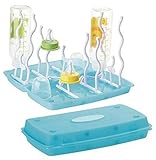 NOPPORルクボックス コンパクトほ乳びんラック 　哺乳瓶　消毒　清潔ラック　ベビー用品乾燥ボックス　哺乳瓶 ハサミ 付き 哺乳瓶置き　哺乳瓶入れ　乾燥　通気機能　ベビー哺乳瓶ラック