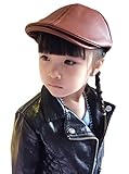 (ビグッド)Bigood 子供用 ベレー帽 帽子 ハット キッズ PUハンチング帽 女の子 男の子 キャップ アウトドアハット お出かけ カジュアル（コーヒー）