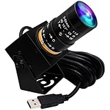 ELP グローバルシャッター USB カメラ 手動ズーム ウェブカメラ 5mp 50fps 高速 PC カメラ 5-50mm 可変焦点 CSマウント Webカメラ 1440P 60fps ライトバーン 望遠カメラ UVC USB2.0 接写 ズームカメラ バリフォーカル usb超望遠カメラ Web会議用ガンカメラ パソコン ズームカメラOX05B1S USB監視カメラ (10倍ズーム)