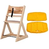 木製ハイチェア ナチュラル オレンジクッションセット
