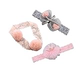 BIANHUAN 赤ちゃん ヘアバンド ベビー 新生児 3点 カチューシャ へあばんど ヘアアクセサリー リボン 髪留め 髪飾り おしゃれ 子供用 可愛い 出産祝い 内祝い お宮参り 誕生日 プレゼン