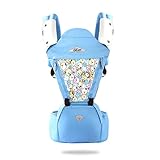 SONARINオールシーズンコモンHipseatベビーキャリア、換気パネル、人間工学に基づいた、100％綿、通気性、ワンサイズはすべて、6つの持ち運び可能な位置、赤ちゃんの居心地の良い＆うるおい、子供