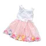 【SEBLES】ベビー服 女の子 女子 ワンピース ドレス レース シフォン オーガンジー スカート ノースリーブ 春 夏 ふんわり スカート 0歳 1歳 2歳(ライトピンク,80cm)