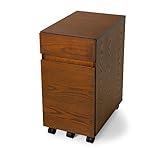 ワゴン サイドワゴン キャビネット 2段 キャスター付き 木製 天然木 ブラウン