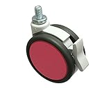 ハイロジック フレスコキャスター75mm M10ボルト・ストップ付 ピンク