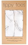 Softest Muslin Swaddle Blankets - 70% Bamboo 30% Cotton Feathers & Arrows In unisex soft grey. Over 