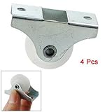 SODIAL(R) 4 Pcs 白いプラスチックの25mm直径家具のキャスター、ホイール