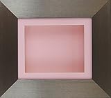 6 x 5 "ピューター仕上げシャドウボックス3dメダル記念品ベビーCasts 1st Bootees花表示フレーム/ピンクマウント/ピンクBacking