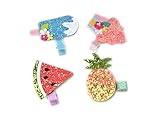 YueLian 可愛い キッズ 子供 ヘアピン アクセサリー 髪飾り キラキラ 前髪 髪留め パイナップル スイカ ポプキン ケーキ 通学 パーティー 結婚式 ４点セット（多色）
