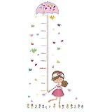 Winhappyhomeかわいい女の子子供の高さ測定ウォールアートステッカー成長のステッカー女の子部屋リビングルーム子供部屋背景リムーバブル装飾デカール