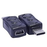 ミニ USB メス - タイプ C オス 変換アダプター コンバーター ブラック 5V2A 充電 & 480Mbps データ転送対応 ユニバーサルアダプターコンバーター 旅行用 軽量