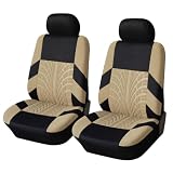 KeiSquare シートカバー 車 カー 用品 汎用 運転席 助手席 2枚セット アクセサリー 座席 自動車 伸縮 フロント (Orange)