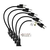 Etekcity 5 Pack Power Extension Cord Cable 16AWG 13A UL Listed (Black 1 Foot) [並行輸入品]
