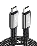 TOMSING USB Type C ケーブル タイプc 充電ケーブル PD対応 240W/5A USB4.0 40Gbps 高速データ 急速充電 for MacBook/iPad/Air/iphone15/iphone16/その他 Android 等 USB-C機器対応 （鉄灰色（PQ001），2m）